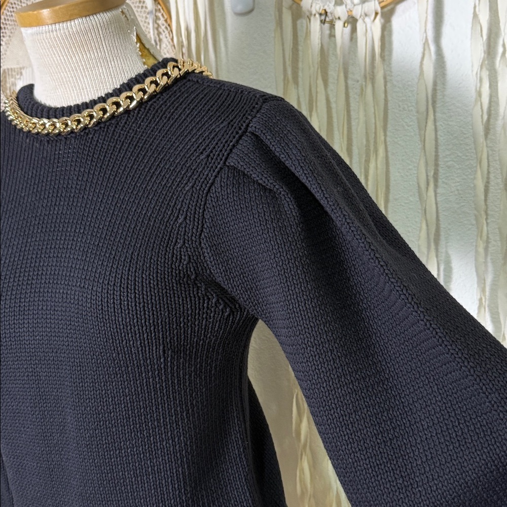 AJE Elle Chain Open Back Knit Jumper in Black Size XS - Picture 9 of 16